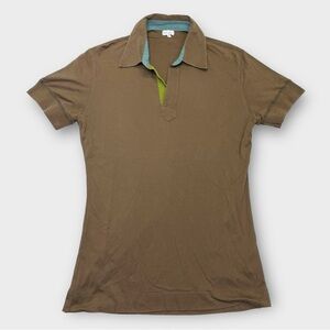 Paul Smith Women’s Small Brown No-Button Polo Shirt - Slim Fit Casual Wear